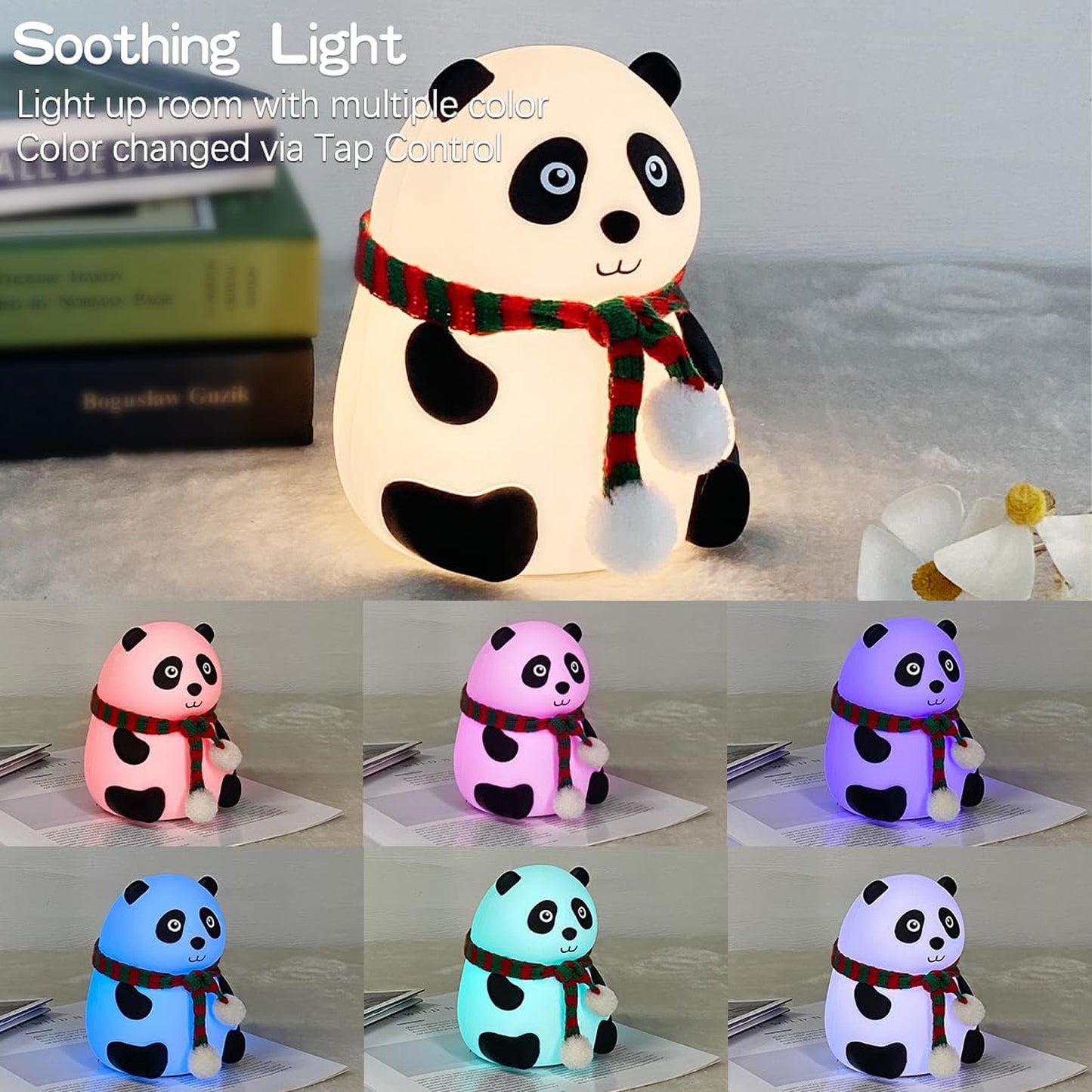 Panda 7-color Led Silicone Touch Lamp (1 Pc)